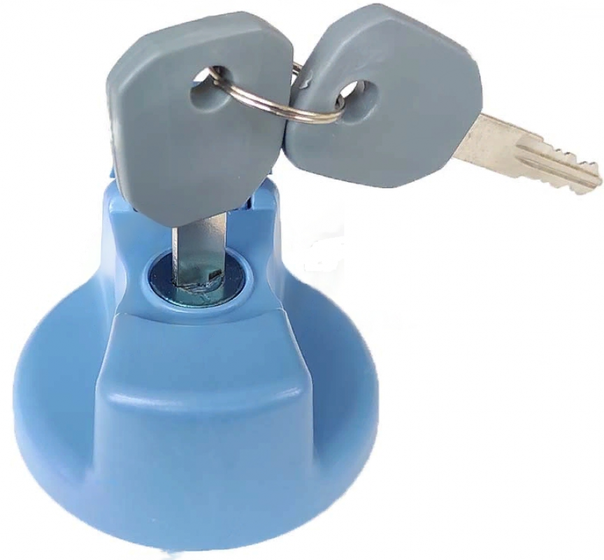 Крышка бака AdBlue (мочевины) d=40 (пласт, с ключом) (синяя) (МАРК) 0004702705