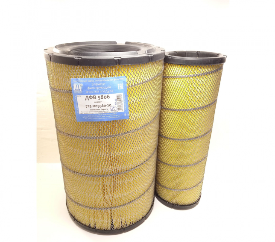 Элемент воздушного фильтра ЕВРО-5 (320х500) (ан.725-1109560-20) / ДЗАФ ДФВ 5806